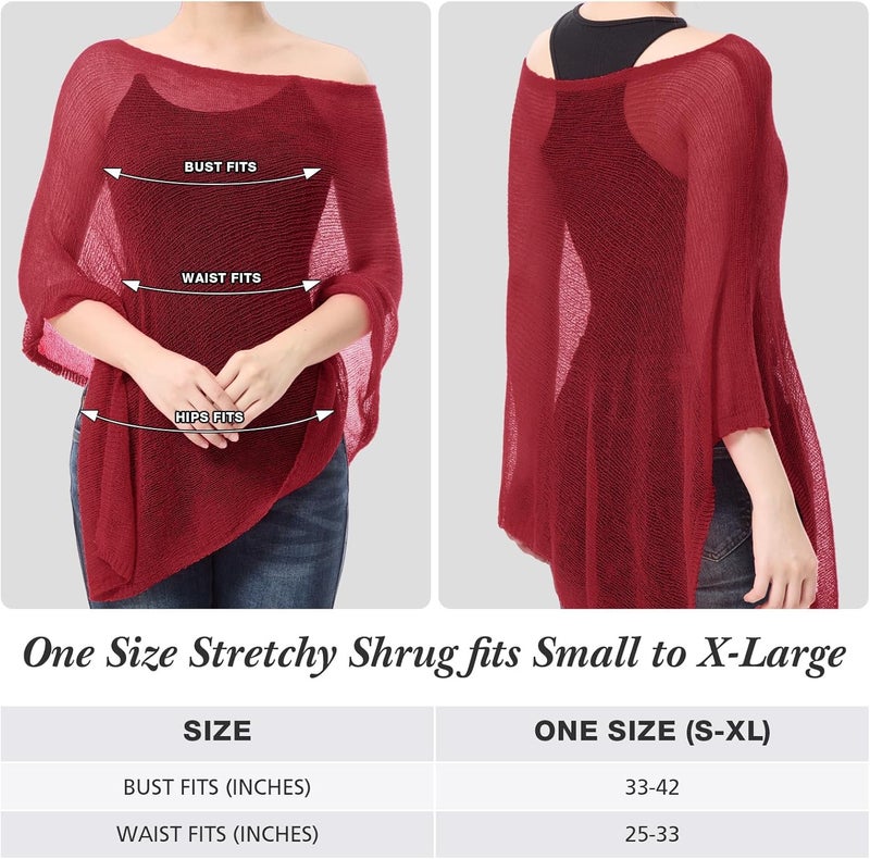 Jamntower 1 Pcs Women Sheer Poncho Shrug Summer Sheer Blouse Top Lightweight Poncho Sheer Bolero for Formal Evening Dress - Image 2